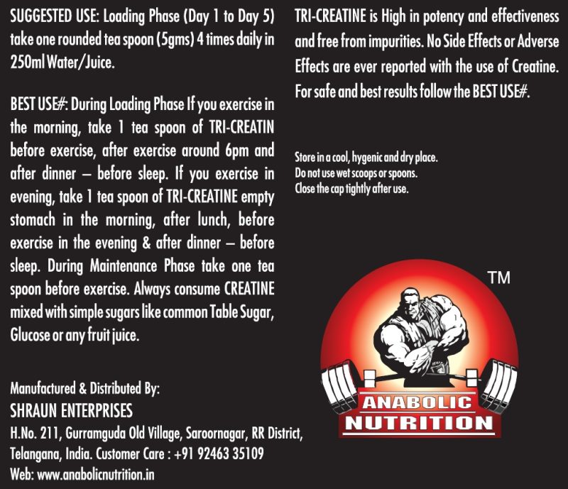 Anabolic Nutrition Tri-Creatine 300grams - Image 2