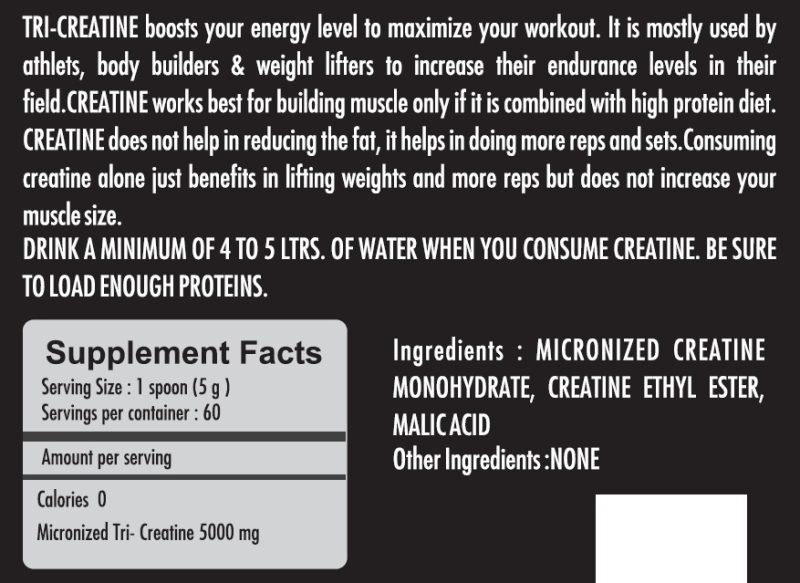 Anabolic Nutrition Tri-Creatine 300grams - Image 4